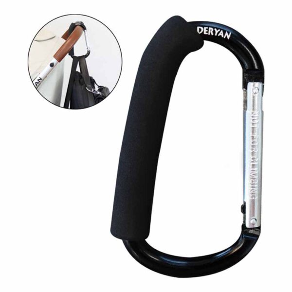 tassenhaak, kinderwagen haak, universele tassenhaak, haak voor kinderwagen, stevige tassenhouder, haak voor buggy, kinderwagenaccessoire, haak voor tassen, handige tassenhaak, lichtgewicht haak, haak voor fiets, tassenhaak voor onderweg, haak met foam handvat, tassenhaak voor ouders, multifunctionele tassenhaak