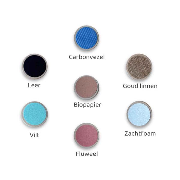 Set van 7 Houten Tactiele Schijven met verschillende texturen, perfect voor Montessori-geïnspireerd zintuiglijk speelgoed voor kinderen.